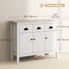 HOMCOM Sideboard Buffet Cabinet, 40" Kitchen Coffee Bar Cabinet, White