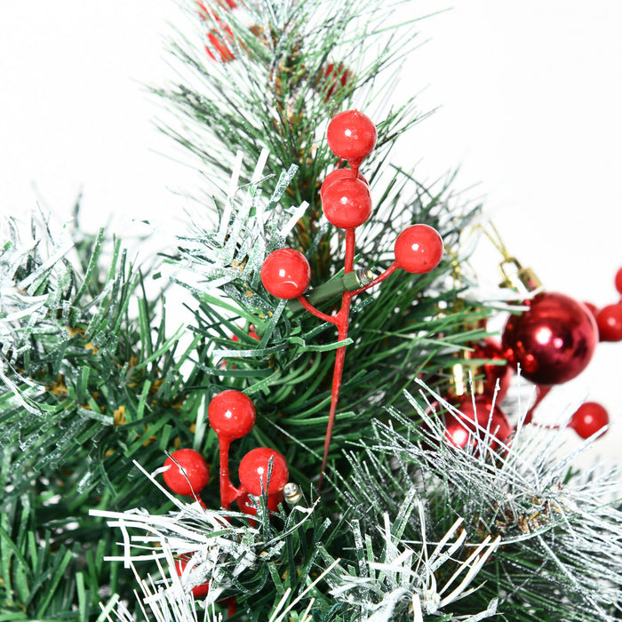 Homcom 2-pack 2 Ft. Pre-lit Artificial Christmas Trees For Outdoors