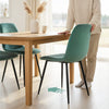 HOMCOM Dining Chairs Set of 4, Kitchen Chair with Metal Legs, Green