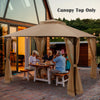 10' X 12' Patio Gazebo Replacement Top Cover 2-tier Canopy Cpai-84 Outdoor Brown