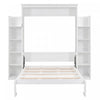 Aiden Murphy Bed with Shelves and LED Lights,Full Size,White Full Bed | Aiden Lit escamotable Murphy avec etageres et eclairage LED, taille Full, blanc