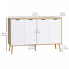 HOMCOM 47" Sideboard, Buffet Cabinet with Adjustable Shelves, Natural