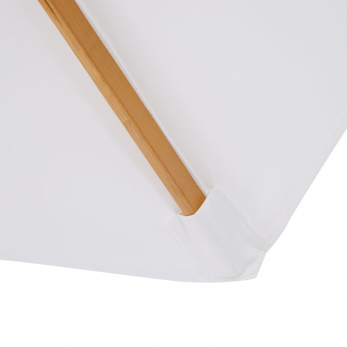 Outsunny ⌀9' X 8' H Patio Umbrella, Marketumbrella W/ Hardwood Frame White