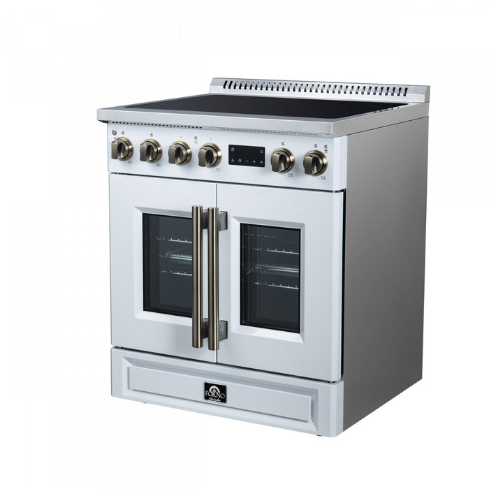 Forno Torino French Door 30 Inch White Induction Range, 4.32 cu.ft. - FFSIN0950-30WHT Electric Range