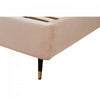 Crosby Modern Upholstered Velvet Full Bed in Nude | Lit double moderne Crosby en velours capitonne couleur nude