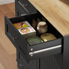 HOMCOM 68" Pantry Cabinet, Kitchen Cabinet with Charging Station, Black