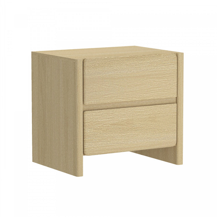 Linda Modern 24\" Nightstand in Natural Oak (2-Drawer) - Set of 2