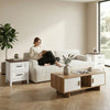 HOMCOM Farmhouse Nightstand Set of 2, Bedside Tables with 2 Drawers, White
