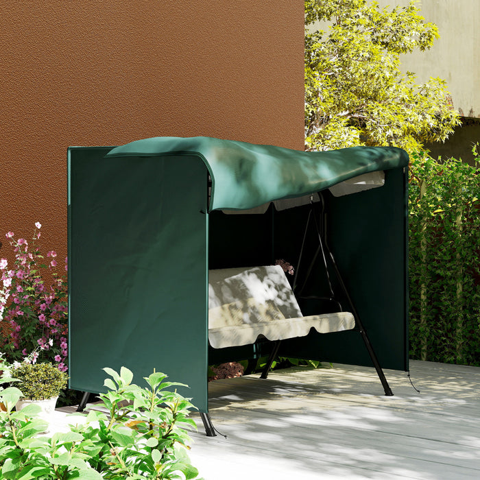 Outsunny 3-Seater Patio Swing Cover, 81\" x 49\" x 65\", Dark Green