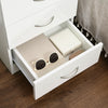 HOMCOM Bedside Table, Night Stand with 3 Drawer for Bedroom