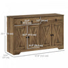 HOMCOM Sideboard Buffet Cabinet, Kitchen Cabinet with Drawers, Light Brown