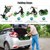Goplus Folding 4 Wheels Golf Push Cart W/bag Scoreboard Adjustable Handle Green