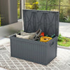 Outsunny 70 Gallon Deck Box, Outdoor Storage Box with Handles, Dark Grey