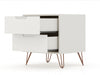 Rockefeller Mid-Century Modern 20" Nightstand in Off White (2-Drawer) - Set of 2 | Table de nuit Rockefeller Mid-Century Modern 20" en blanc casse (2 tiroirs) - Lot de 2