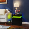 HOMCOM Nightstand Set of 2, Side Table with LED Lights, Black