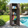 Outsunny Wicker Outdoor Storage Cabinet with Adjustable Shelves, Brown