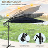 Costway 10FT Patio Solar-Lighted 112 LED Cantilever Offset Umbrella Crank Tilt Outdoor