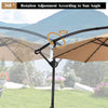 Costway 10FT Patio Umbrella Solar Powered LED 360degrees Rotation Beige