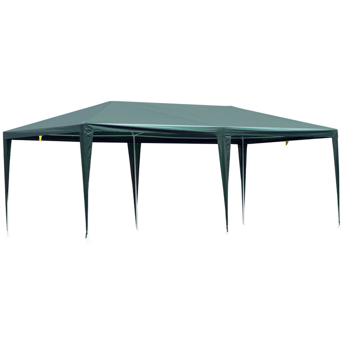 Outsunny 19'x9' Party Tent Gazebo Canopy Garden Sun Shade For Outdoor Event With Removable Mosquito Mesh Netting, Green