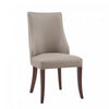 Connie Modern Wood Vegan Leather and Velvet Dining Chair in Taupe - Set of 2 | Chaise de salle a manger moderne Connie en bois, cuir vegetalien et velours taupe - Lot de 2