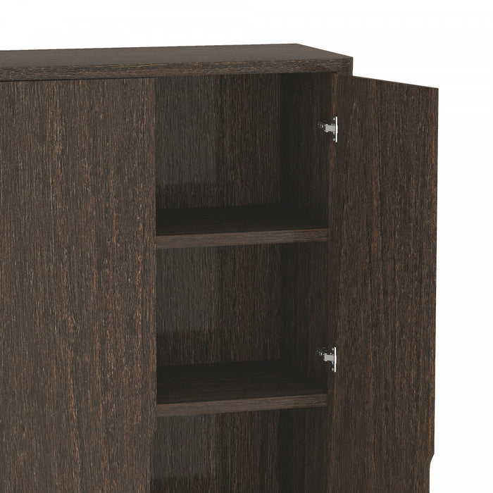 Rivington Modern 38\" Bookcase Cabinet in Walnut - Set of 2