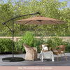 Costway 10 Ft Patio Solar LED Offset Umbrella 40 Lights Crank Cross Base Tan