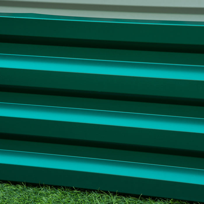 Outsunny 4' X 2' X 1' Raised Garden Bed, Galvanized Steel Planter Box For Vegetables, Flowers, Herbs, Green