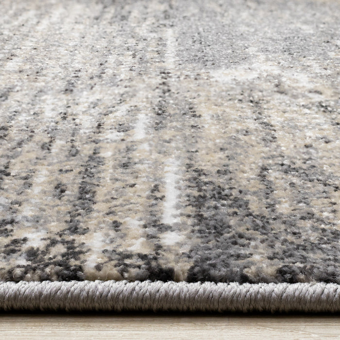 Dayton Grey Beige White Distressed Diamond Pattern Rug, 5'3\" x 7'7\" Indoor Area Rug