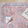 Aqua Pink Flames Washable Non-slip Low Pile Area Rug 5'x7' | Aqua Flammes Rose Tapis Lavable Et Antiderapant A Poils Ras 5'x7'