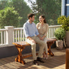 Outsunny Wooden Outdoor Bench, Rustic Garden Bench Loveseat, Carbonized