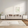 HOMCOM Nightstands Set of 2, Bedside Table w/ 2 Drawers and Wood Legs White