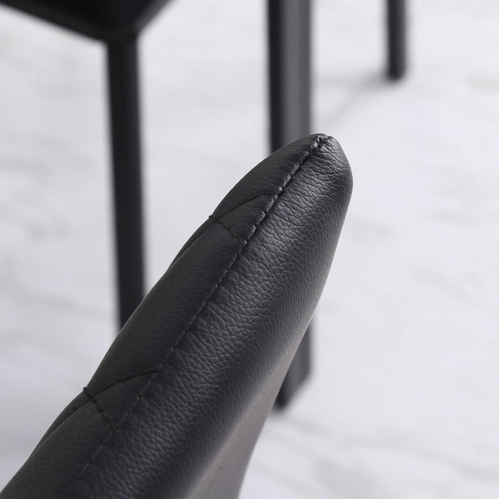 HOMCOM Dining Chairs Set of 6, Faux Leather Accent Chairs, Black