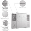 Bestar Key West Queen Murphy Bed & Closet Organizers with Doors & Drawers (119 W) - Pure White Oak|Grand lit escamotable Key West de Bestar de 119 po (L) avec organisateurs de garde-robe, portes et tiroirs - blanc chêne solide