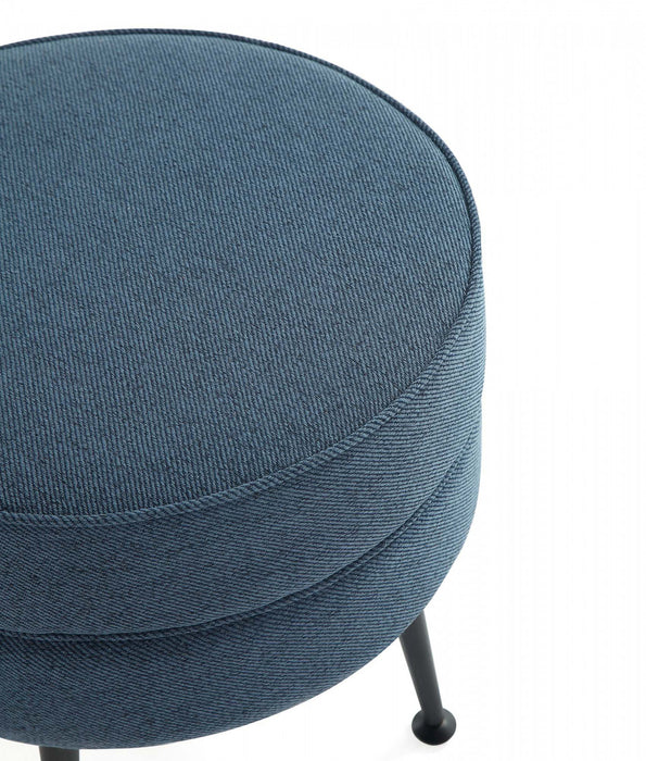 Bailey Mid-Century Modern Upholstered Accent Ottoman in Blue - Set of 2