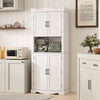 HOMCOM 73" Kitchen Pantry Cabinet, Kitchen Hutch with Door Shelves, White