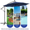 Costway 10FT Cantilever Solar Powered 32LED Lighted Patio Offset Umbrella Outdoor Navy