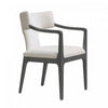 Eloria Mid-Century Modern Chenille Wood Armchair in Cream | Fauteuil Eloria style moderne du milieu du siecle en bois et chenille creme