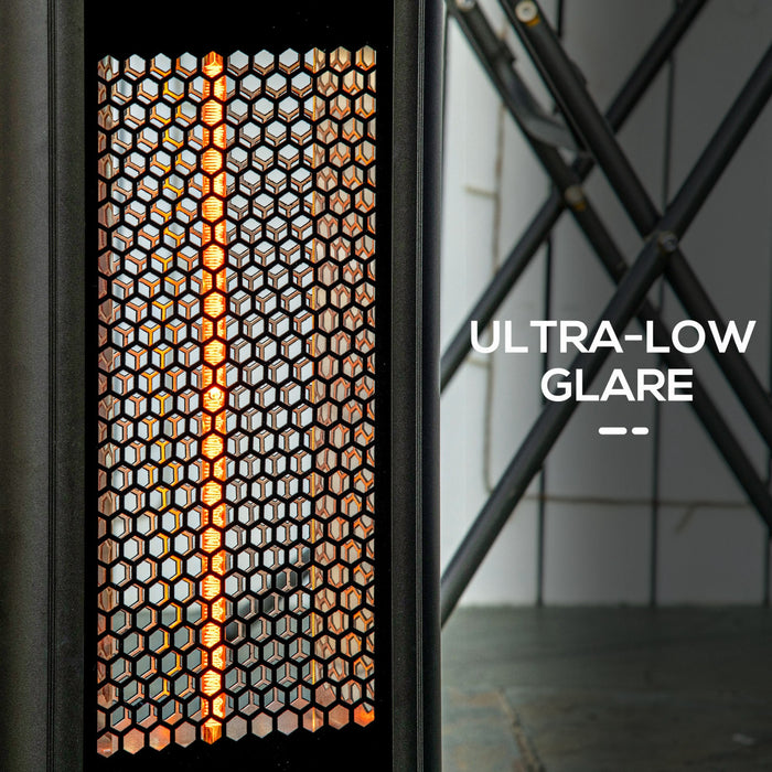 Outsunny Electric Patio Heater With Ultra-low Glare And 6 Heat Settings, 1200w Aluminium Alloy Freestanding Infrared Heater With Infrared Remote Control, Black