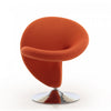Curl Modern Wool Blend Swivel Lounge Chair in Orange - Set of 2 | Fauteuil lounge pivotant moderne en laine melangee Curl, orange - Lot de 2
