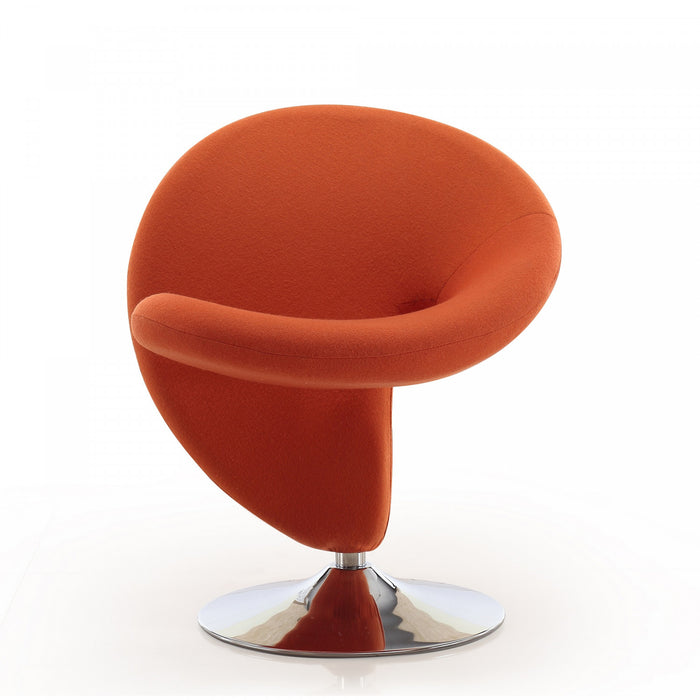 Curl Modern Wool Blend Swivel Lounge Chair in Orange - Set of 2