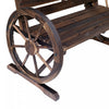 Outsunny 42" Wood Wagon Wheel Bench Garden Loveseat Rustic Seat, Brown