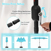 Costway 13FT Double-sided Patio Umbrella with Solar Lights Crank Handle Umbrella Base Turquoise