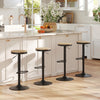 HOMCOM Wooden Bar Stools Set of 2 Adjustable Swivel Barstools Natural Black