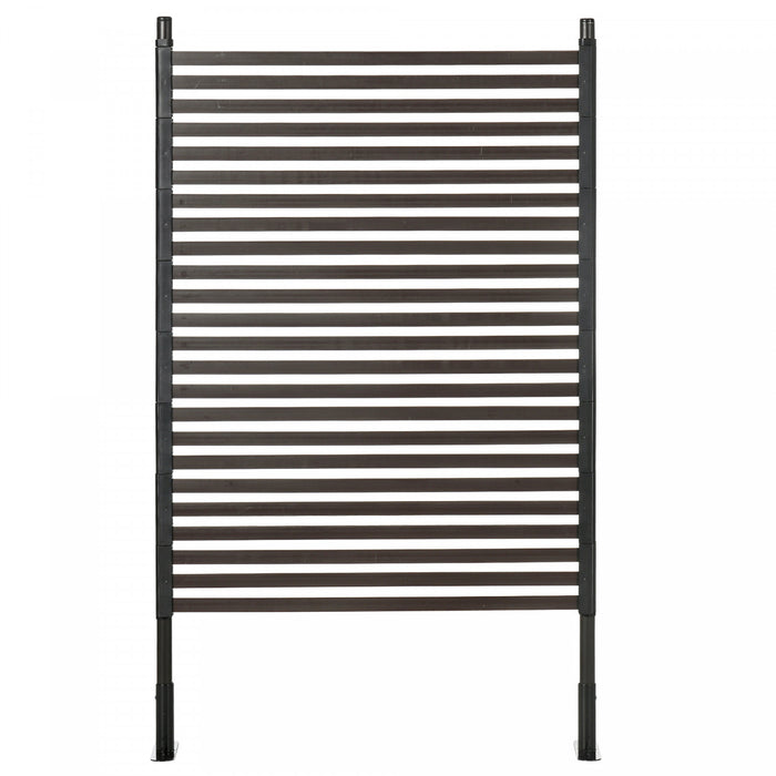 Outsunny Picket Metal Garden Fence 5 ft Outdoor Fencing with Feet, Brown