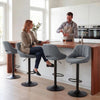 HOMCOM Bar Stools Set of 2 Swivel Adjustable Counter Height Barstools