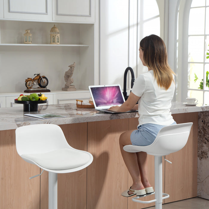 HOMCOM Swivel Bar Stools Set of 2 with Adjustable Height, Bar Chairs, White