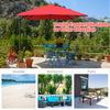 Costway 10'x13' Patio Offset Cantilever Umbrella Aluminum 360° Rotation Tilt Wine