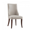 Connie Modern Wood Vegan Leather and Velvet Dining Chair in Light Gray - Set of 2 | Chaise de salle a manger moderne Connie en bois, cuir vegetalien et velours, gris clair - Lot de 2