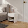 HOMCOM Nightstand Set of 2, Bedside Table with Rounded Corners, White