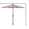 Costway 10ft Patio Solar Umbrella LED Patio Market Steel Tilt w/ Crank Outdoor Beige